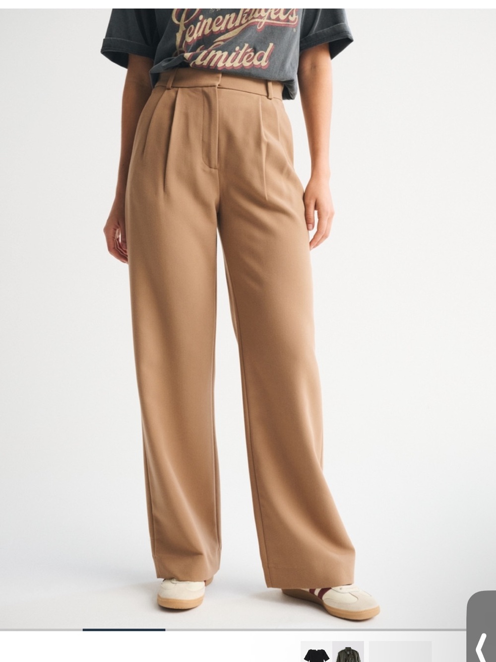 NEW A&F Tailored Wide Leg Pant - Picture 3 of 12